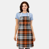 Orange Black White Plaid Tartan Pattern Design  Schürze (Getragen)