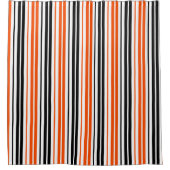 Orange Black White Stripes Pattern Design  Duschvorhang (Vorderseite)