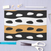 Orange Black White Stripes Seidenpapier (Handwerk)