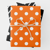 Orange, Black & White Wrapping Paper Sheets Geschenkpapier Set