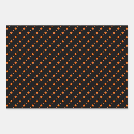 Orange, Black & White Wrapping Paper Sheets Geschenkpapier Set (Vorderseite 3)