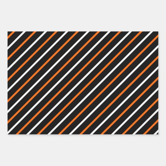 Orange, Black & White Wrapping Paper Sheets Geschenkpapier Set (Vorderseite)