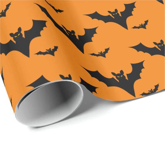 Orange Black Wrapping Paper Sheet zu Halloween Geschenkpapier (Rolleneckpunkt)
