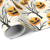 Orange Black Wrapping Paper Sheet zu Halloween Geschenkpapier (Rolleneckpunkt)
