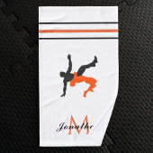 Orange Black Wrestling Fight Individuelle Name Mon Handtuch