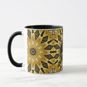 Orange Black Yellow Art Deco Mandala Tasse (Links)