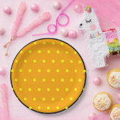 Orange Black Yellow Polka Dots Pappteller (Party)