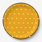 Orange Black Yellow Polka Dots Pappteller (Vorderseite)