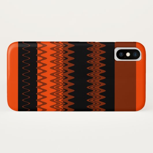 Orange Black Zickzack Zigzag Stripes Case-Mate iPhone Hülle (Rückseite (Horizontal))