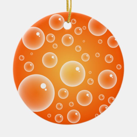 Orange Blasen Keramikornament (Vorne)