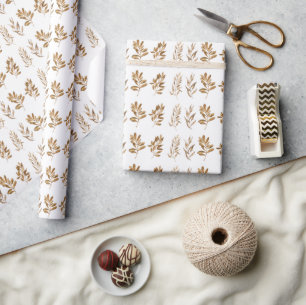 Orange-Blätter Boho Geschenkpapier