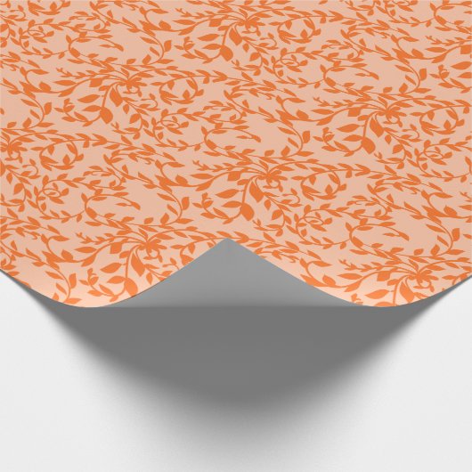 Orange Blätter Botanische Blumenschrift individuel Geschenkpapier (Ecke)