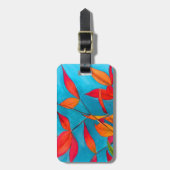 Orange Blätter Herbst Original Aquarellkunst Gepäckanhänger (Vorderseite vertikal)