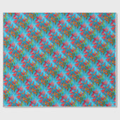 Orange Blätter Herbst Original Aquarellkunst Geschenkpapier (Flach)