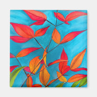 Orange Blätter Herbst Original Aquarellkunst