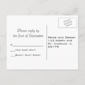 Orange Blätter Hochzeit im Herbst UAWG Response Einladungspostkarte (Rückseite)