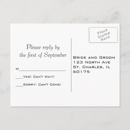 Orange Blätter Hochzeit im Herbst UAWG Response Einladungspostkarte (Rückseite)