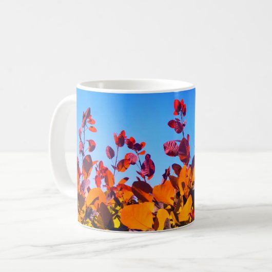 Orange Blätter im Herbst! Kaffeetasse (Vorderseite Links)