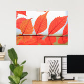 Orange-Blätter im Herbst Poster (Heimbüro)