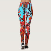 Orange Blätter Leggings (Rückseite)