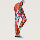 Orange Blätter Leggings (Rechts)