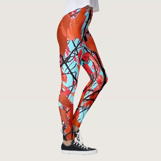 Orange Blätter Leggings (Rechts)