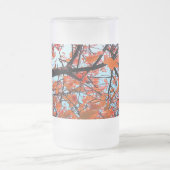 Orange Blätter Mattglas Bierglas (Mittel)