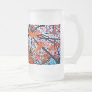 Orange Blätter Mattglas Bierglas