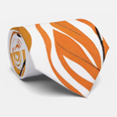 Orange Blätter Neck Tie Krawatte (Gerollt)