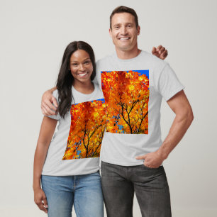 Orange Blätter T-Shirt
