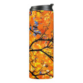 Orange Blätter Thermosbecher (Nach links gedreht)