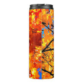 Orange Blätter Thermosbecher (Rückseite)