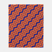 Orange Blau Chevron Zickzack-Design Fleecedecke (Vorderseite)