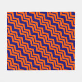 Orange Blau Chevron Zickzack-Design Fleecedecke (Vorderseite (Horizontal))