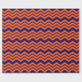 Orange Blau Chevron Zickzack-Design  Geschenkpapier (Flach)