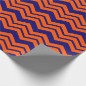 Orange Blau Chevron Zickzack-Design  Geschenkpapier (Ecke)