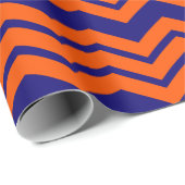 Orange Blau Chevron Zickzack-Design  Geschenkpapier (Rolleneckpunkt)