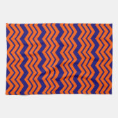 Orange Blau Chevron Zickzack-Design Geschirrtuch (Horizontal)