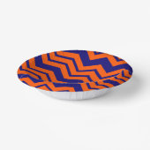 Orange Blau Chevron Zickzack-Design  Pappteller (Gewinkelt)