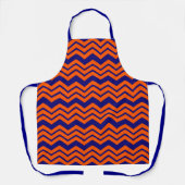 Orange Blau Chevron Zickzack-Design Schürze (Vorderseite)