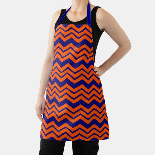 Orange Blau Chevron Zickzack-Design Schürze (InSitu)
