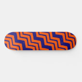Orange Blau Chevron Zickzack-Design Skateboard (Horizontal)