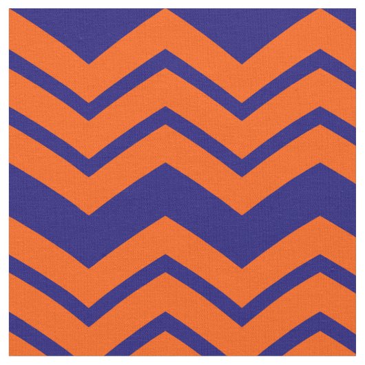 Orange Blau Chevron Zickzack-Design  Stoff (Nahaufnahme)