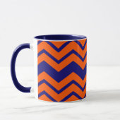 Orange Blau Chevron Zickzack-Design Tasse (Links)