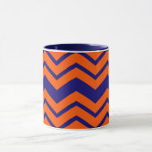 Orange Blau Chevron Zickzack-Design Tasse (Zentrum)