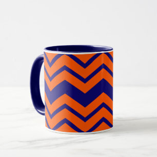 Orange Blau Chevron Zickzack-Design Tasse