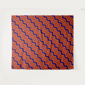 Orange Blau Chevron Zickzack-Design  Wandteppich (Vorderseite (Horizontal))