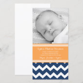 Orange Blau dankt Ihnen Baby-Duschen-Foto-Karten Dankeskarte (Vorne/Hinten)