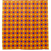 Orange Blau Gelb Punkte Design Duschvorhang (Vorderseite)