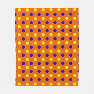 Orange Blau Gelb Punkte Design  Fleecedecke